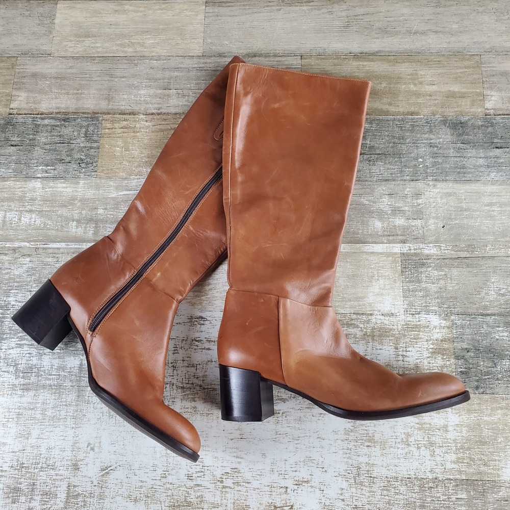 Steve Madden Lucca Womens Knee-High Boots Sz 7.5 M Brown Block Heel
